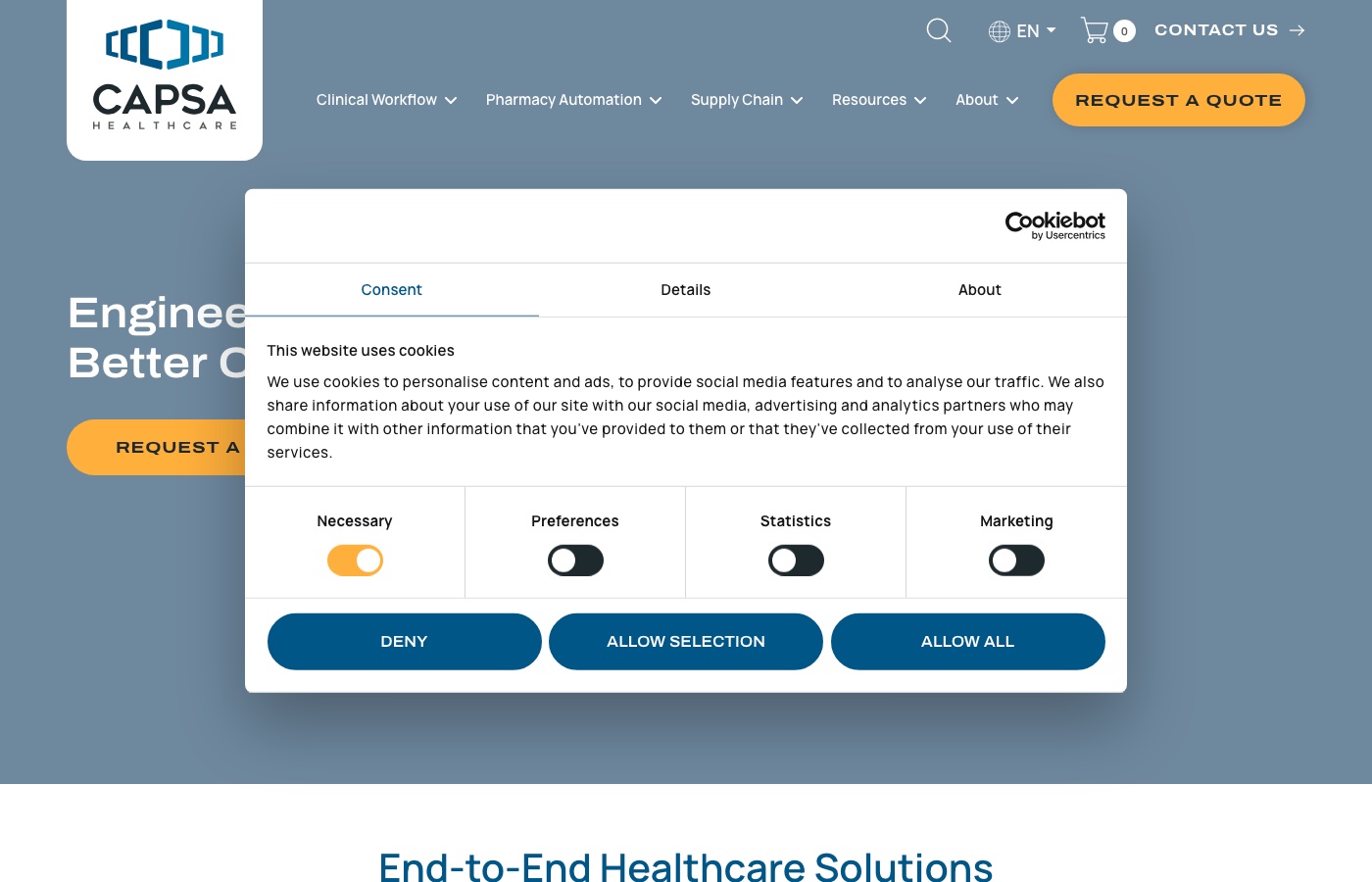 Capsa Healthcare website screenshot