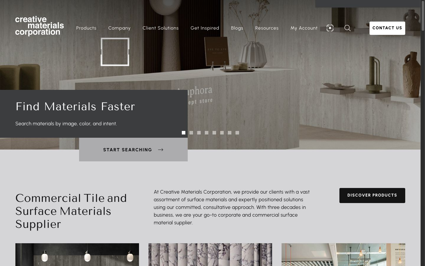Creative Materials Corp website screenshot
