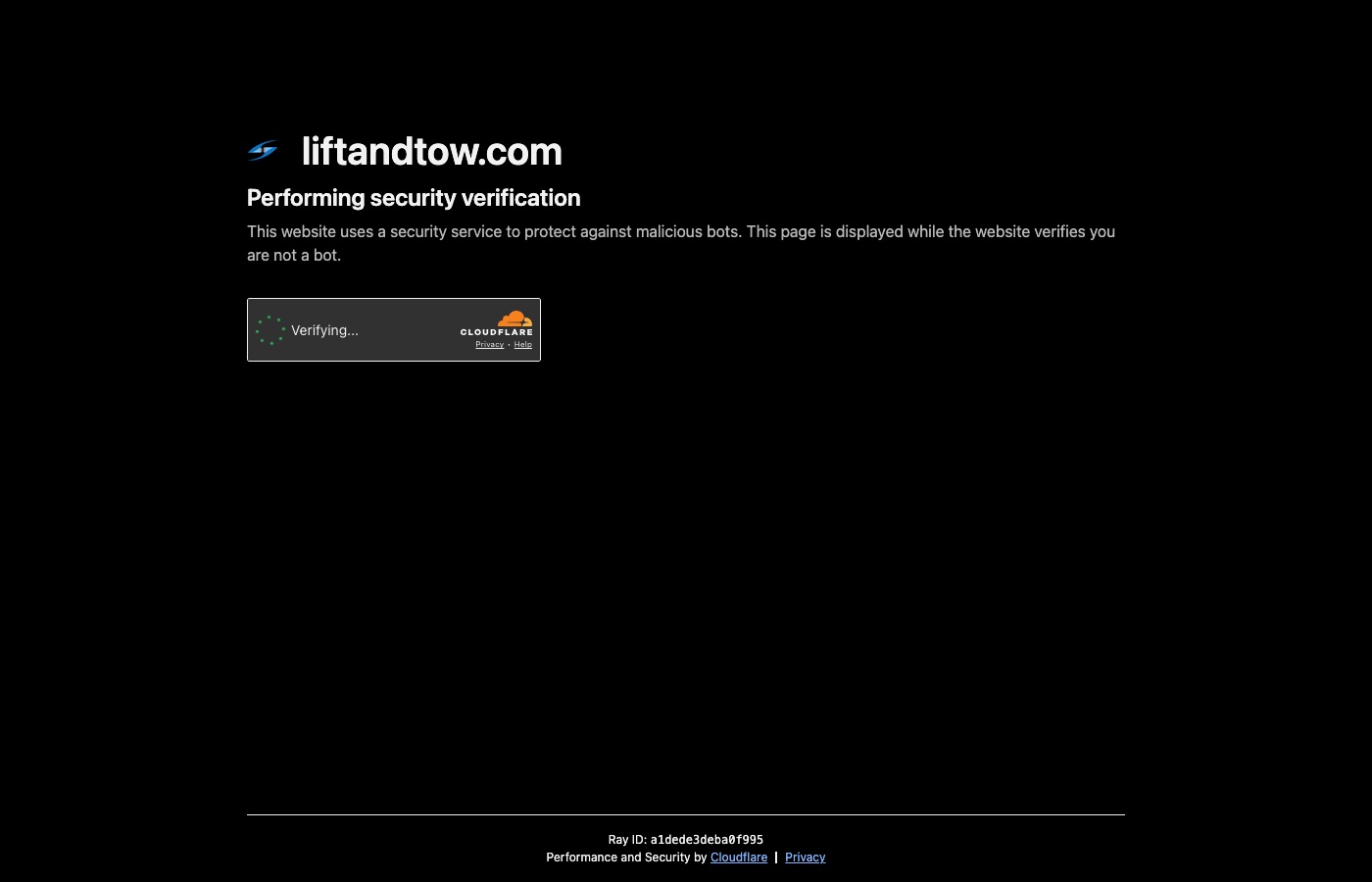 Lift and Tow website screenshot