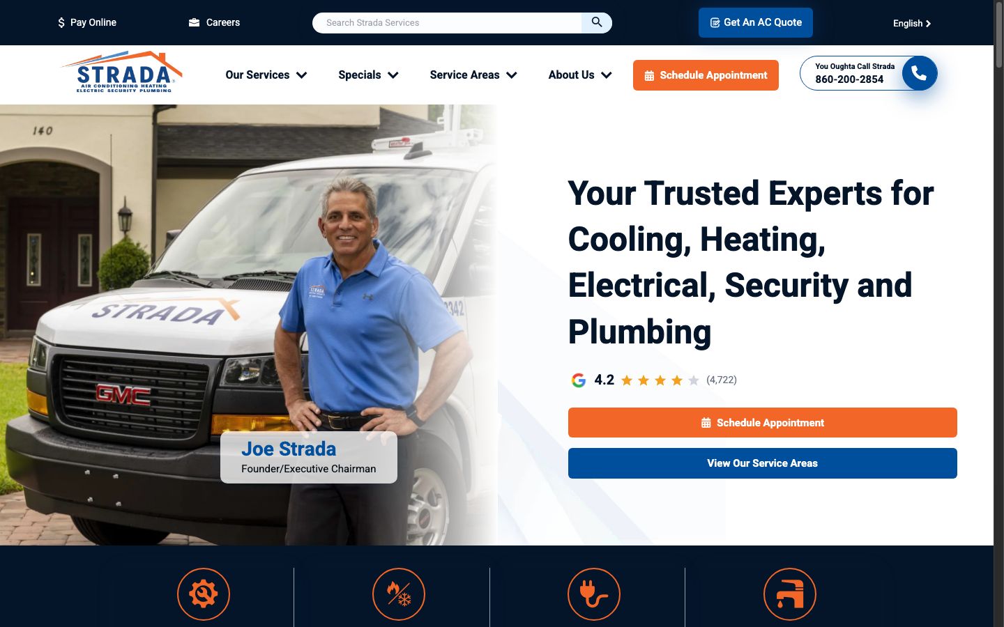 Strada Services website screenshot