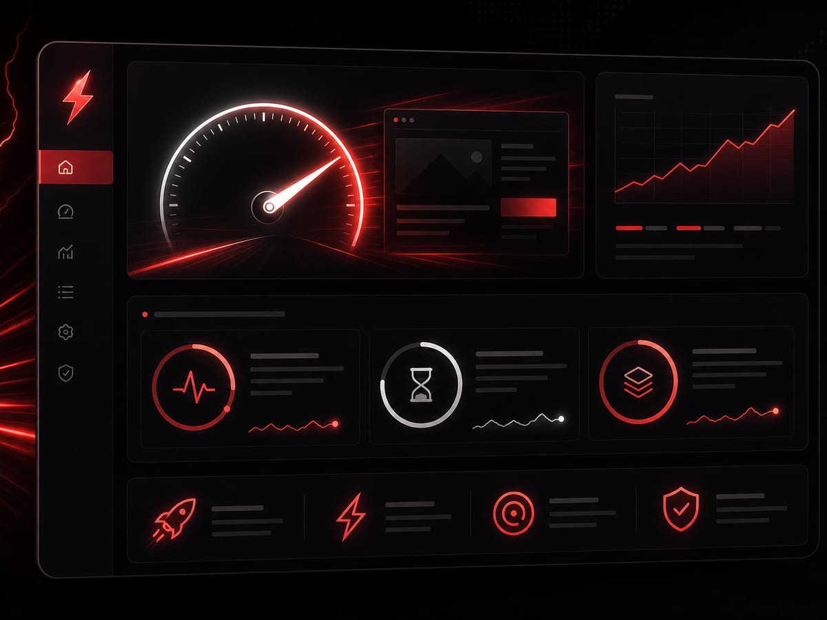 Website speed and performance optimization dashboard