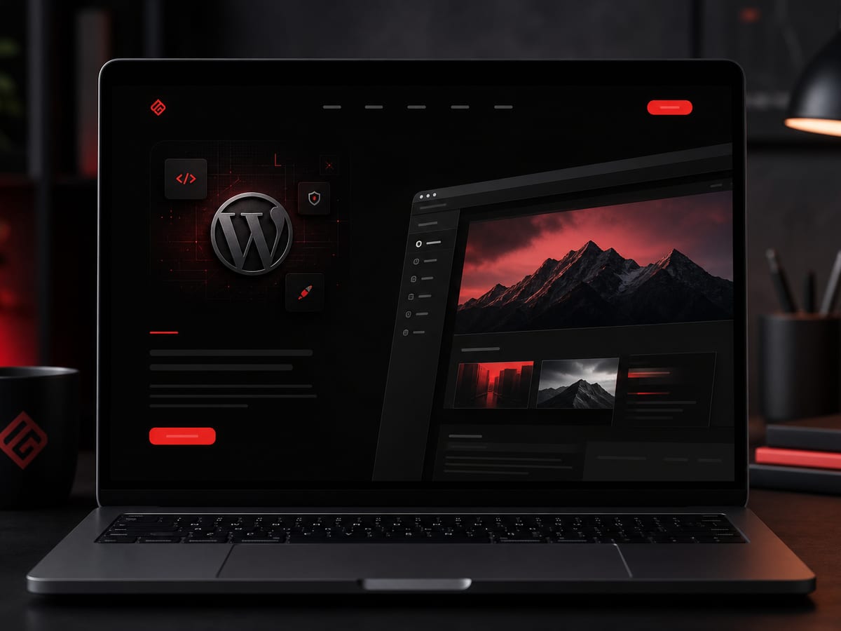 Custom WordPress development on laptop
